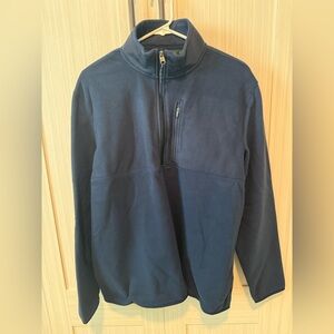 Jos. A. Bank Traveler Large Tailored Fit Performance Fleece 1/4-Zip Navy Blue